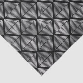 Elegante Zilveren Diamant Illusie Art Deco Patroon Tissuepapier (Detail)