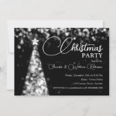 Elegante zilveren glinsterende kerstboom vakantie kaart (Voorkant)