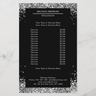 Elegante Zilveren Glitter aan beide zijden Flyer