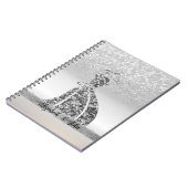 Elegante zilveren glitter bokeh, jurk notitieboek (Linkerzijde)