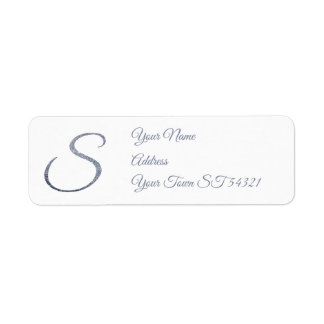 Elegante Zilveren Glitter Monogram S Persoonlijk Etiket