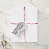 Elegante zilveren glitter sterren aangepaste naam cadeaulabel (Met Touw)