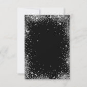 Elegante zilveren glitter zwarte glitter 13e verja kaart (Achterkant)