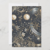 Elegante zilveren gouden hemelse bruiloft save the date (Achterkant)