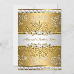 Elegante zilveren gouden kant diamant overlay fees kaart