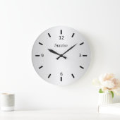 Elegante Zilveren Grijze Gradiënt Grote Klok (Huis)