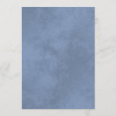 Elegante zilveren hartjes filigraan stoffige blauw menu (Achterkant)