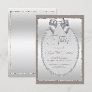 Elegante zilveren juwelen boog verjaardag kaart