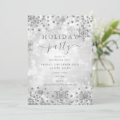 Elegante Zilveren Kerst Winter Bedrijfsvakantie Kaart (Staand voorkant)