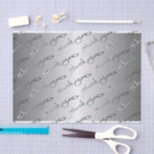 Elegante zilveren kleur "Dank u" Handgeschreven Tissuepapier (Craft)