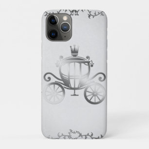 Elegante Zilveren Koets Verhalenboek Witte Prinses iPhone 11 Pro Hoesje