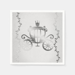 Elegante Zilveren Koets Witte Sprookjesboek Konink Servet
