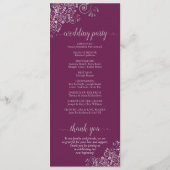 Elegante zilveren krullen cassis Paarse magenta br Programma (Achterkant)