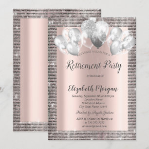 Elegante zilveren lovertjes lijst roze gouden pens kaart