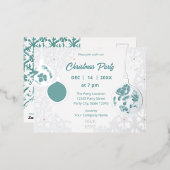 Elegante zilveren moderne feestelijke zakelijke va folie uitnodiging briefkaart (Voorkant / Achterkant)