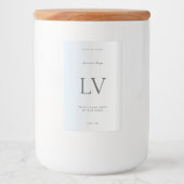Elegante zilveren Monogram Schoonheid Body Bad Kaa Voedselcontainer Etiket (Voorkant)