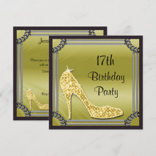 Elegante Zilveren Omlijst Gouden Stiletto 17e Verj Kaart