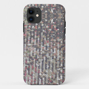 Elegante zilveren roze girly glitter pailletten iPhone 11 hoesje