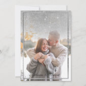 Elegante zilveren roze glitter gradiënt foto bruil kaart (Achterkant)