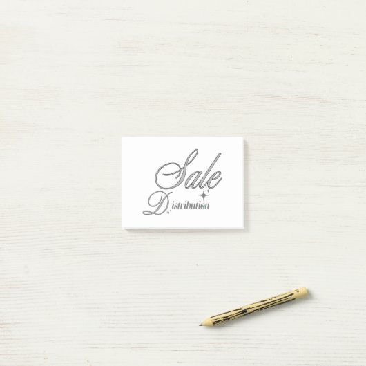Elegante zilveren script professionele Post-it-not Post-it® Notes (Op bureau)