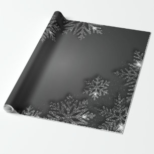 Elegante Zilveren Sneeuwvlok Vakantie Cadeaupapier