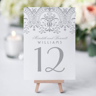 Elegante Zilveren Vintage Glamour Monogram Kaart