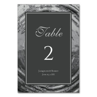 Elegante Zilveren Vloeibare Chroom Water Trouwdag Kaart