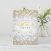 Elegante Zilveren Winter Diamanten Kerst Goud Kaart (Staand voorkant)