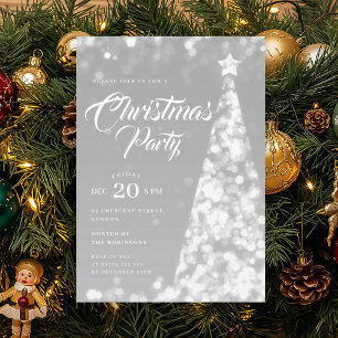 Elegante zilveren winter kerstboom vakantie kaart