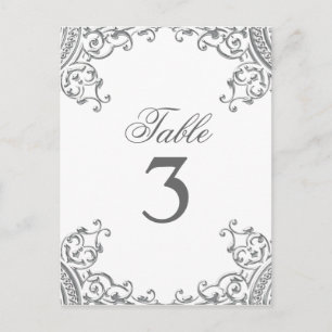 Elegante zilveren witte huwelijkskaartjes voor de  briefkaart