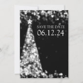 Elegante Zilveren Zwarte Kerst Huwelijksfeest Kaart (Achterkant)