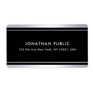 Elegante Zilveren Zwarte Template Glamour Moderne Etiket