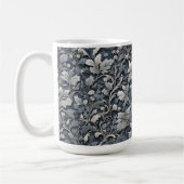 Elegante zilverwitte grijze bloemen koffiemok (Links)