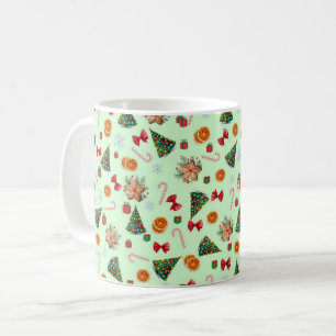Elegante Zoete Cute Kerst Koekjes Suikerstok Koffiemok