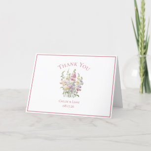 Elegante zoete erwten bloem bruiloft dank u bedankkaart