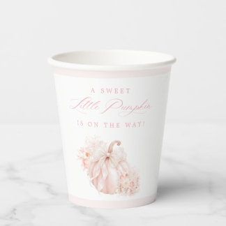 Elegante Zoete Kleine Pompoen Strik Baby Shower Papieren Bekers