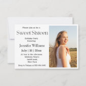 Elegante zoete zestien moderne minimale script fot kaart (Voorkant)