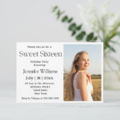 Elegante zoete zestien moderne minimale script fot kaart (Staand voorkant)