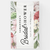 Elegante Zomerbloemen Bruiloft Feest Spandoek (Verticaal)