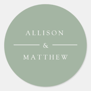 Elegante zomergroene bruiloft sticker