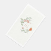 Elegante Zomertuin Bloemen Monogram Bruiloft Servet (Hoek)