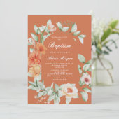 Elegante zomertuin bloemendoop uitnodiging (Staand voorkant)