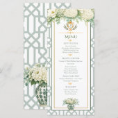 Elegante zomertuinfeest bloemstuk  menu (Voorkant / Achterkant)