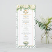 Elegante zomertuinfeest bloemstuk  menu (Staand voorkant)