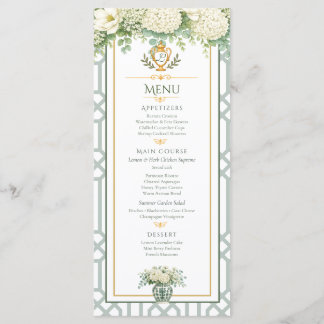 Elegante zomertuinfeest bloemstuk  menu