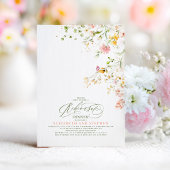 Elegante zomerweide wilde bloemen repetitiediner kaart