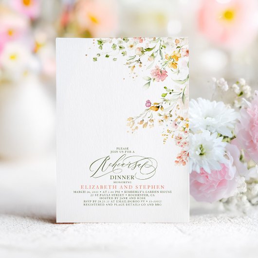 Elegante zomerweide wilde bloemen repetitiediner kaart