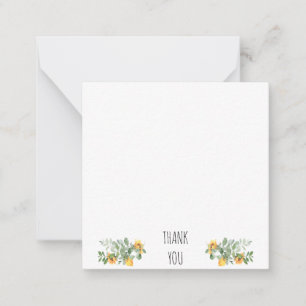 Elegante zonnebloem blanco dank u notitiekaartje