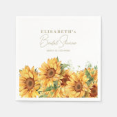 Elegante zonnebloem bruiloftsdouche servet (Voorkant)