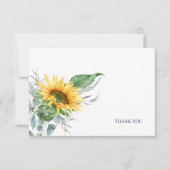 Elegante zonnebloem Eucalyptus bloem Bedankkaart (Voorkant)
